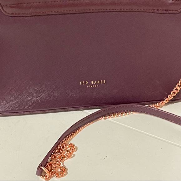 Ted Baer Keellii purple chain shoulder strap faux leather purse Easter Spring - Picture 8 of 14